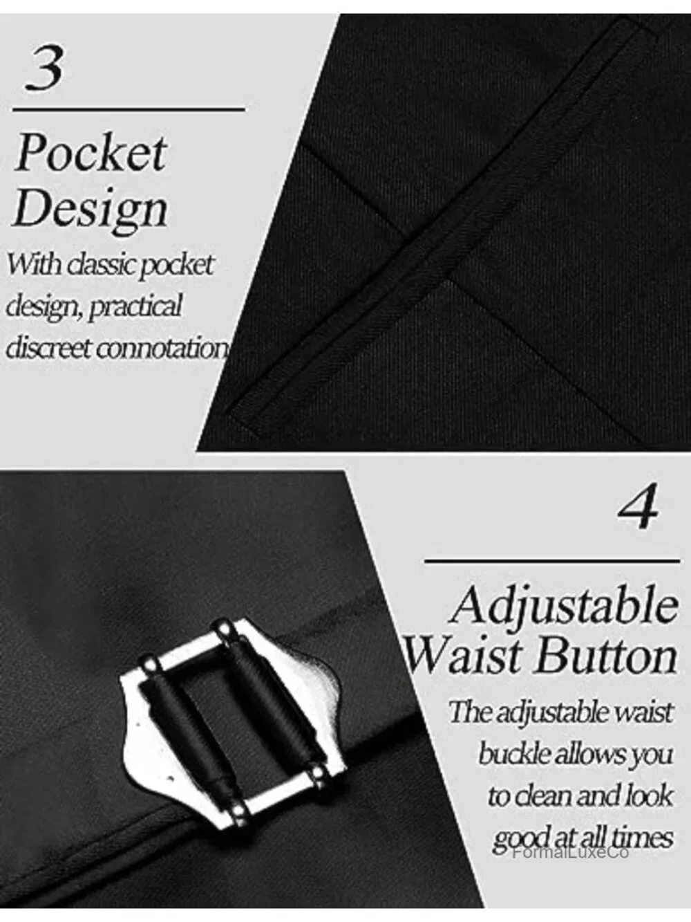 Men's Slim Fit Suit Vest, Formal Business Waistcoat with Adjustable Back